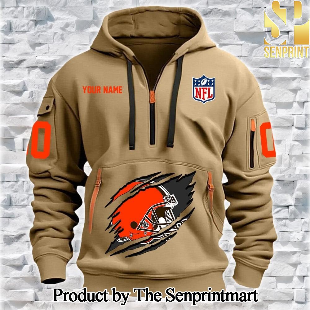 Cleveland Browns 3D All Over Printed Quarter Zip Hoodie SEN0759