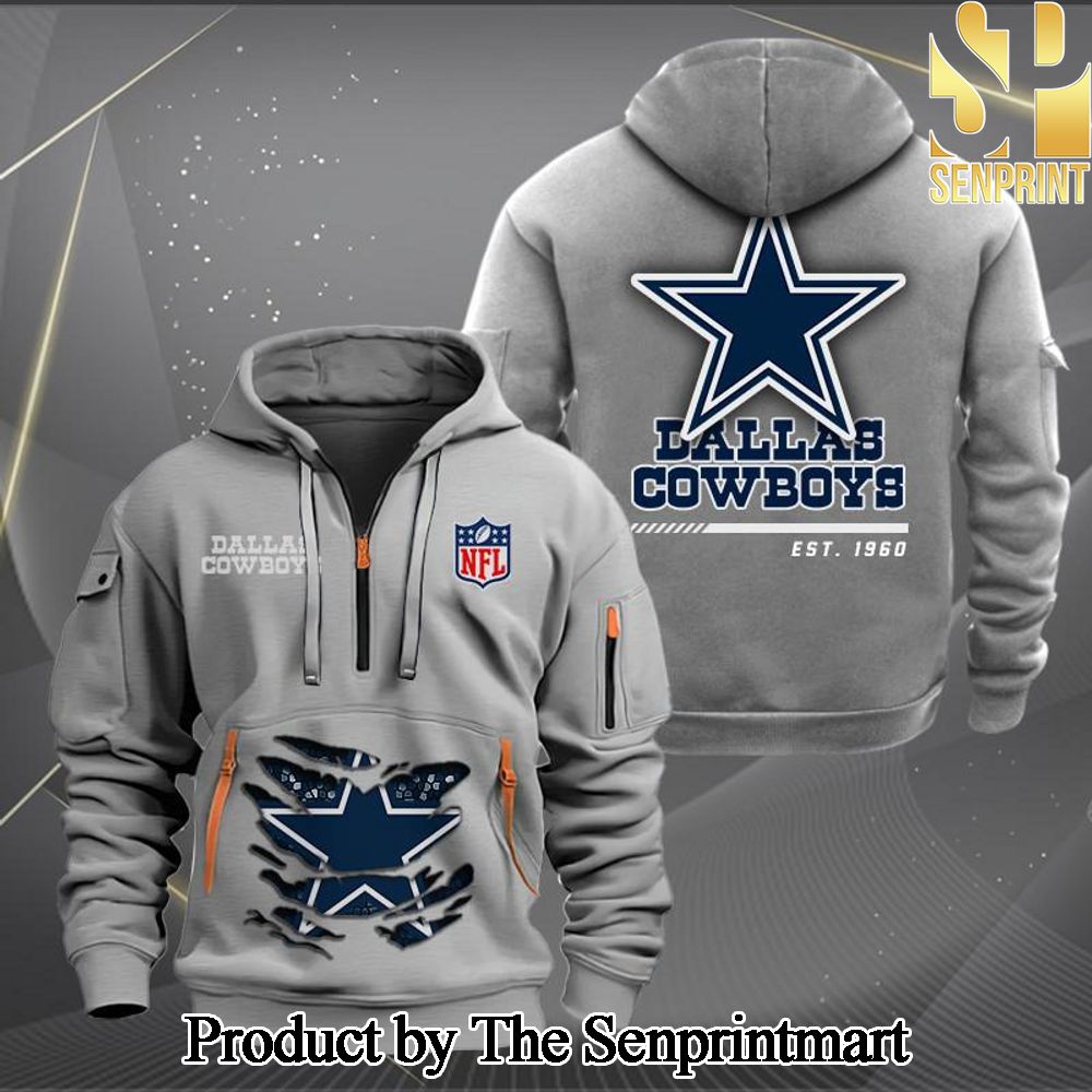 Dallas Cowboys 3D All Over Printed Quarter Zip Hoodie SEN0652