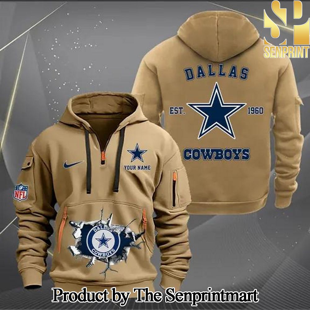 Dallas Cowboys Full Print Quarter Zip Hoodie SEN0623