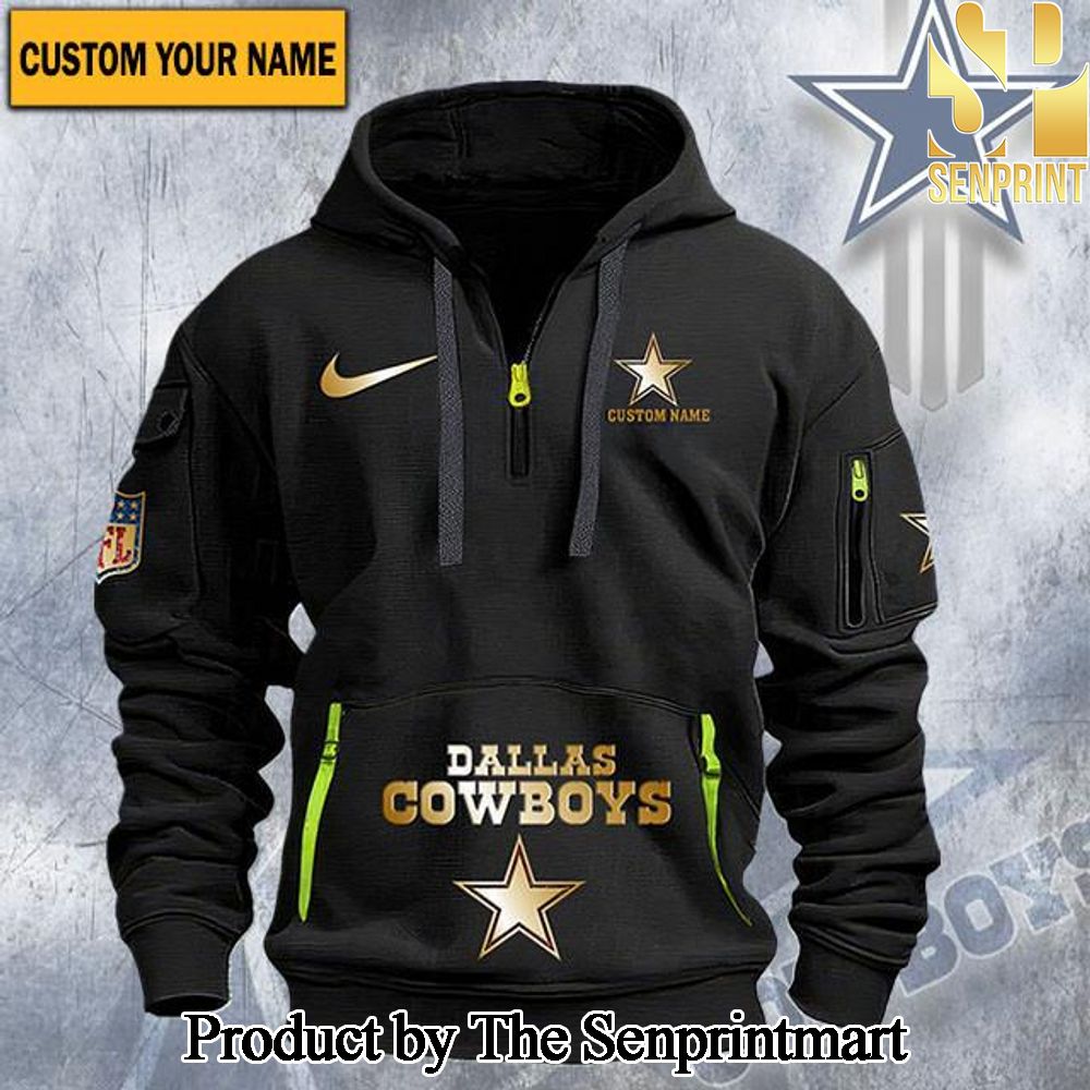 Dallas Cowboys Full Printed Classic Quarter Zip Hoodie SEN0665