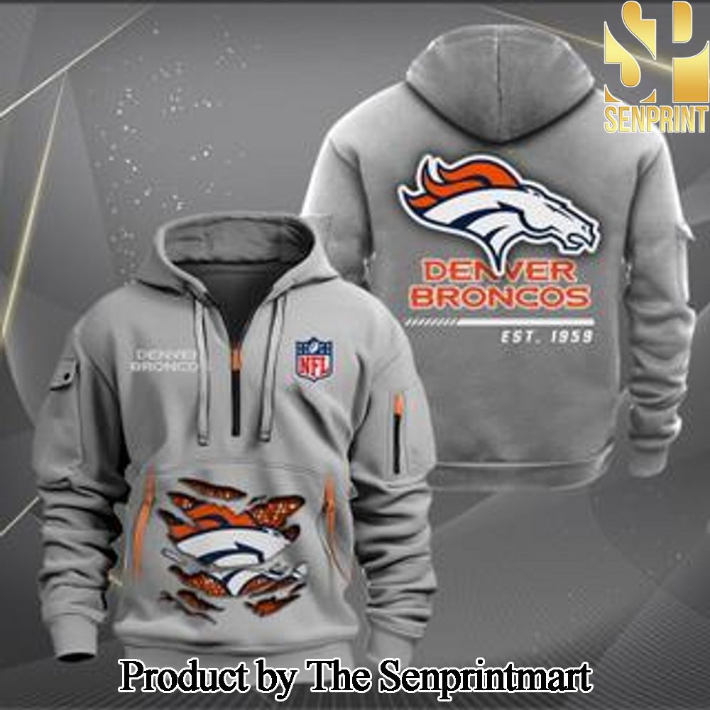 Denver Broncos 3D All Over Print Quarter Zip Hoodie SEN0651