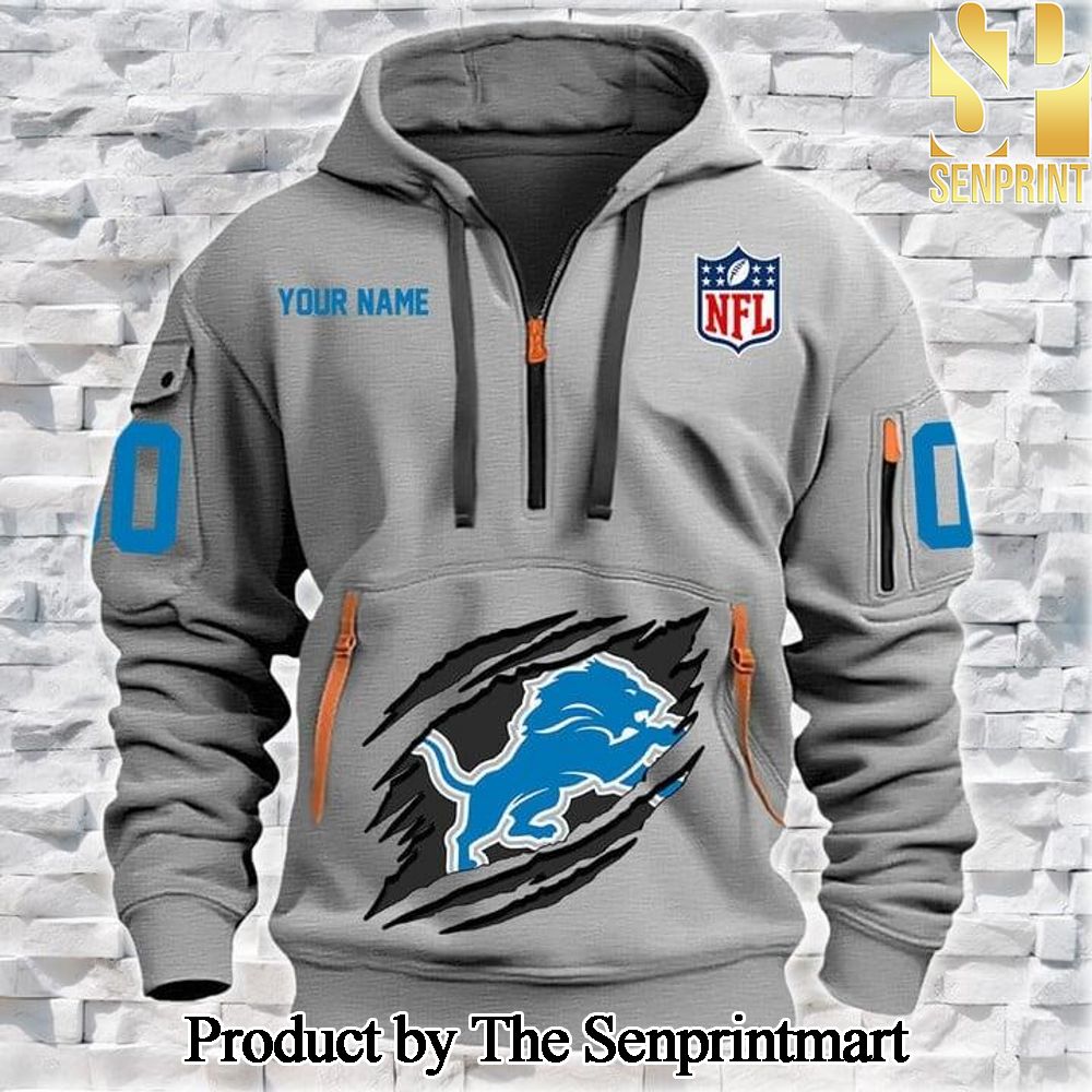 Detroit Lions For Fans All Over Print Quarter Zip Hoodie SEN0685