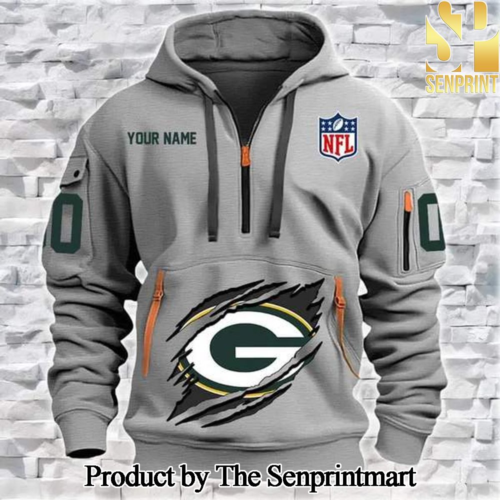 Green Bay Packers For Fan Full Printed Quarter Zip Hoodie SEN0682