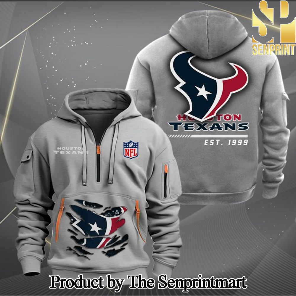 Houston Texans 3D Full Printing Quarter Zip Hoodie SEN0648