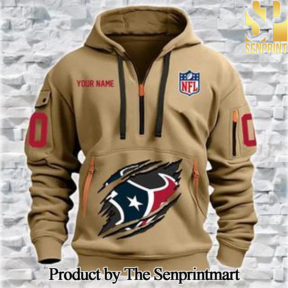 Houston Texans Best Combo 3D Quarter Zip Hoodie SEN0748