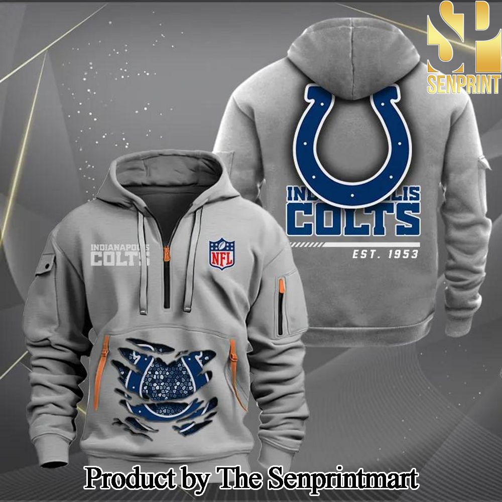 Indianapolis Colts Awesome Outfit Quarter Zip Hoodie SEN0645