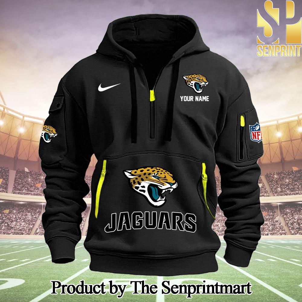 Jacksonville Jaguars Unique All Over Printed Quarter Zip Hoodie SEN0709