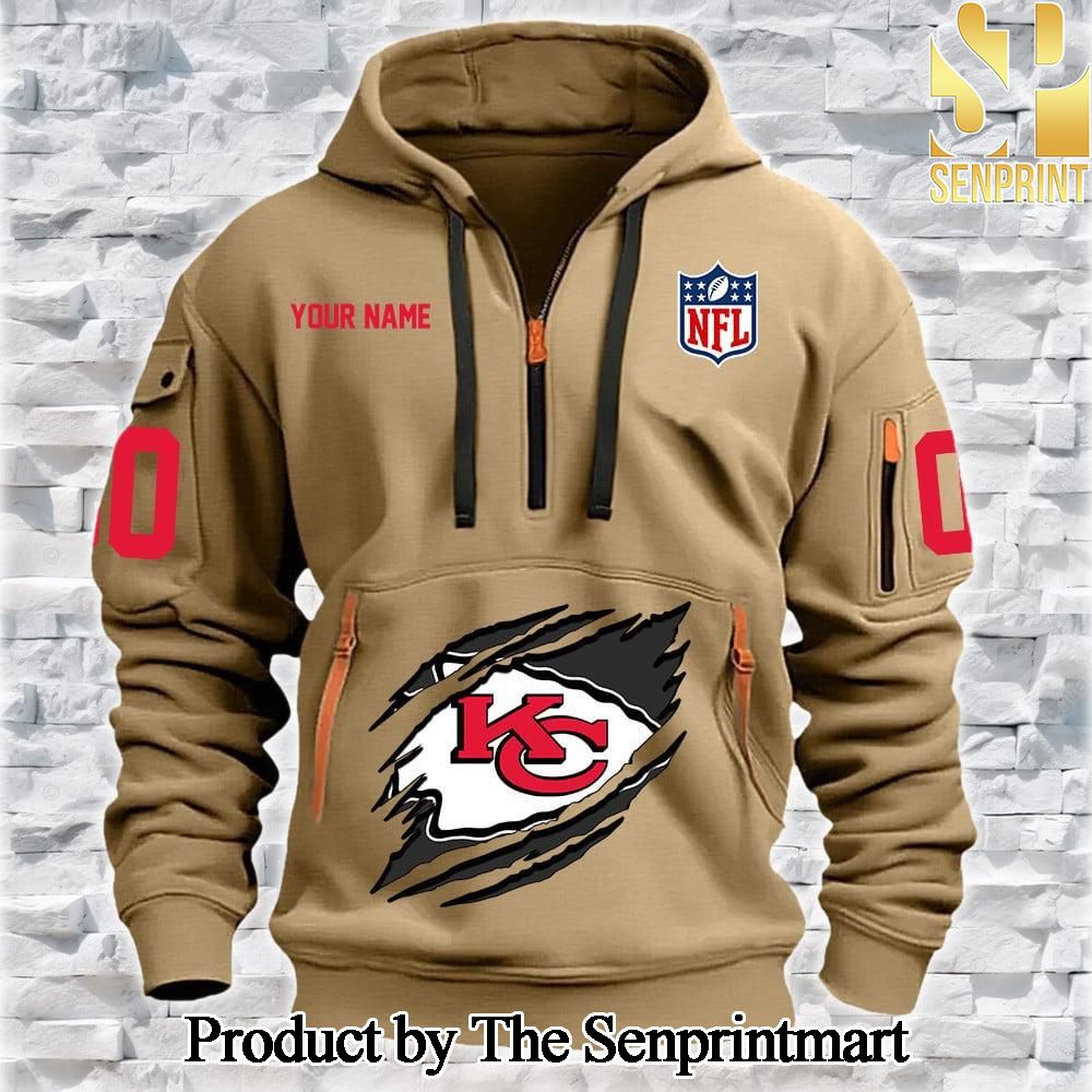 Kansas City Chiefs 3D Full Print Quarter Zip Hoodie SEN0756