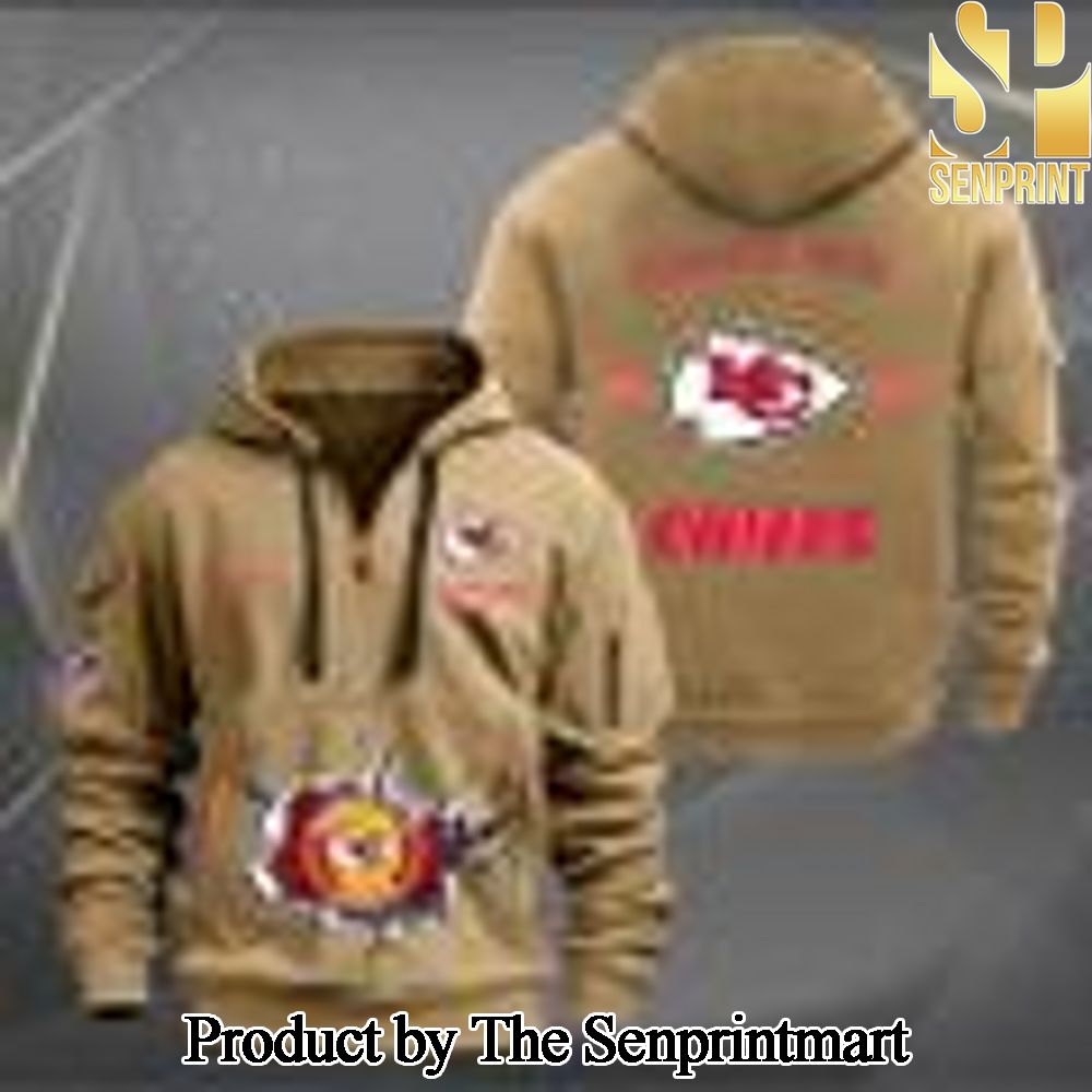 Kansas City Chiefs Full Printed Quarter Zip Hoodie SEN0624