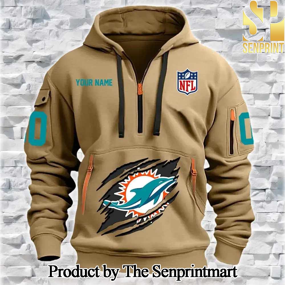 Miami Dolphins 3D All Over Print Quarter Zip Hoodie SEN0758