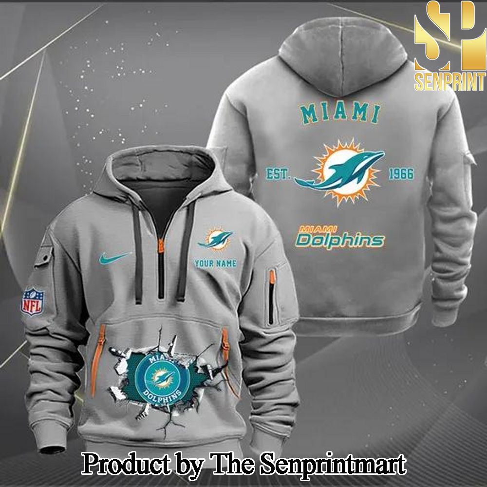 Miami Dolphins 3D Quarter Zip Hoodie SEN0625