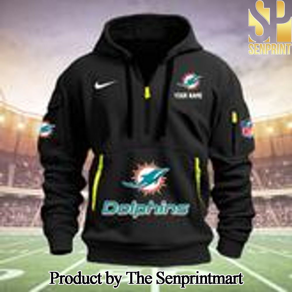 Miami Dolphins New Version Quarter Zip Hoodie SEN0716