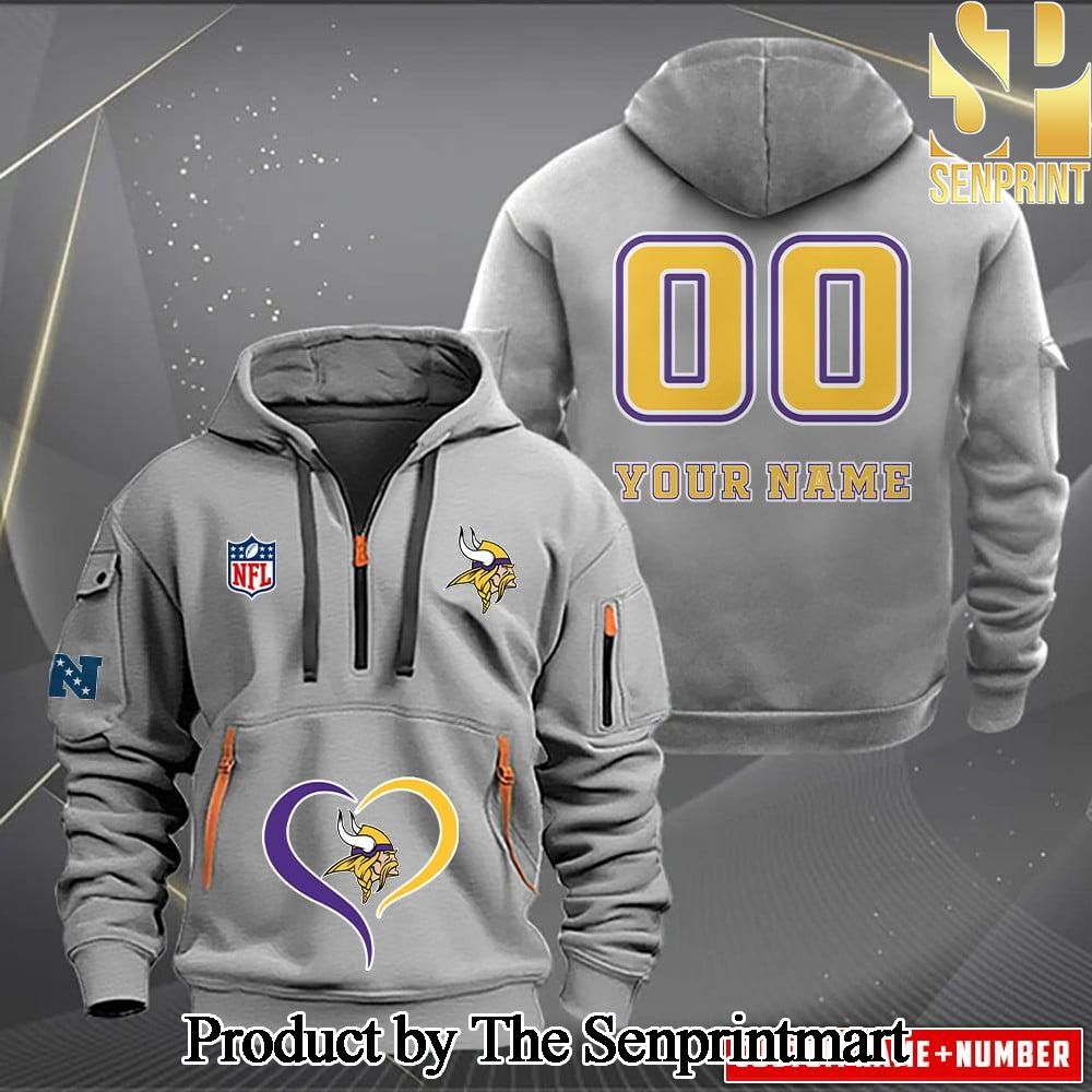 Minnesota Vikings High Fashion Full Printing Quarter Zip Hoodie SEN0628