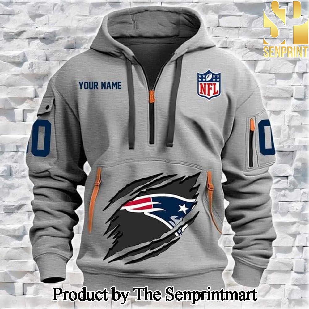 New England Patriots All Over Printed Unisex Quarter Zip Hoodie SEN0677