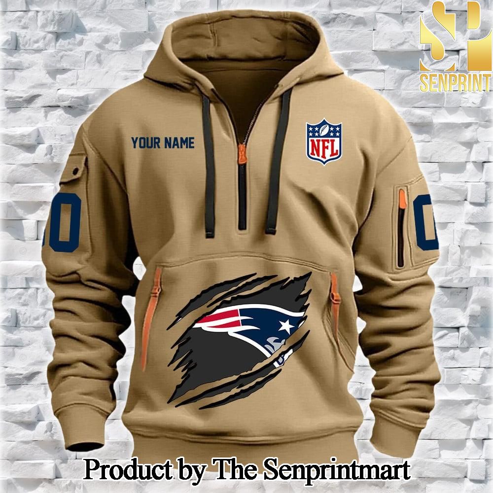 New England Patriots Best Outfit 3D Quarter Zip Hoodie SEN0738