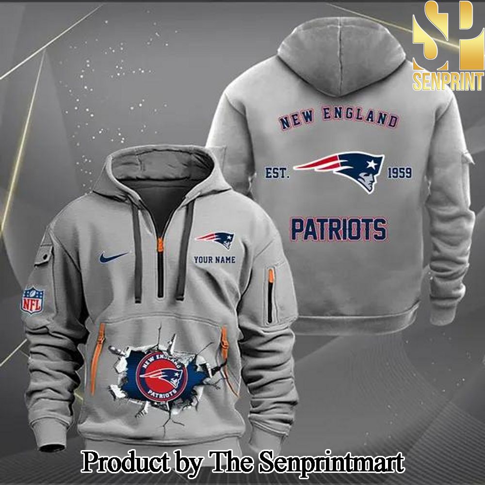 New England Patriots Hot Fashion Quarter Zip Hoodie SEN0620