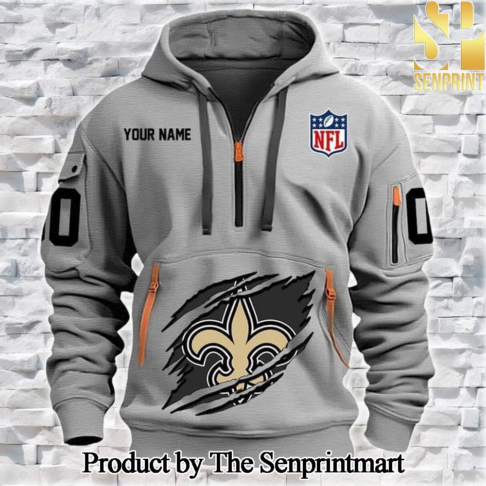 New Orleans Saints All Over Print Unisex Quarter Zip Hoodie SEN0676