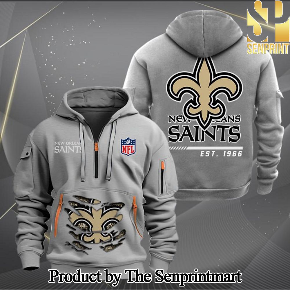 New Orleans Saints New Fashion Full Printed Quarter Zip Hoodie SEN0636