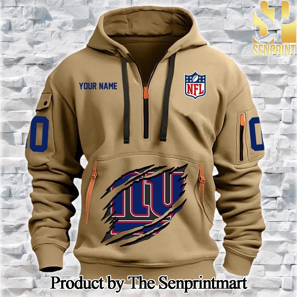 New York Giants Cool Version Full Print Quarter Zip Hoodie SEN0742