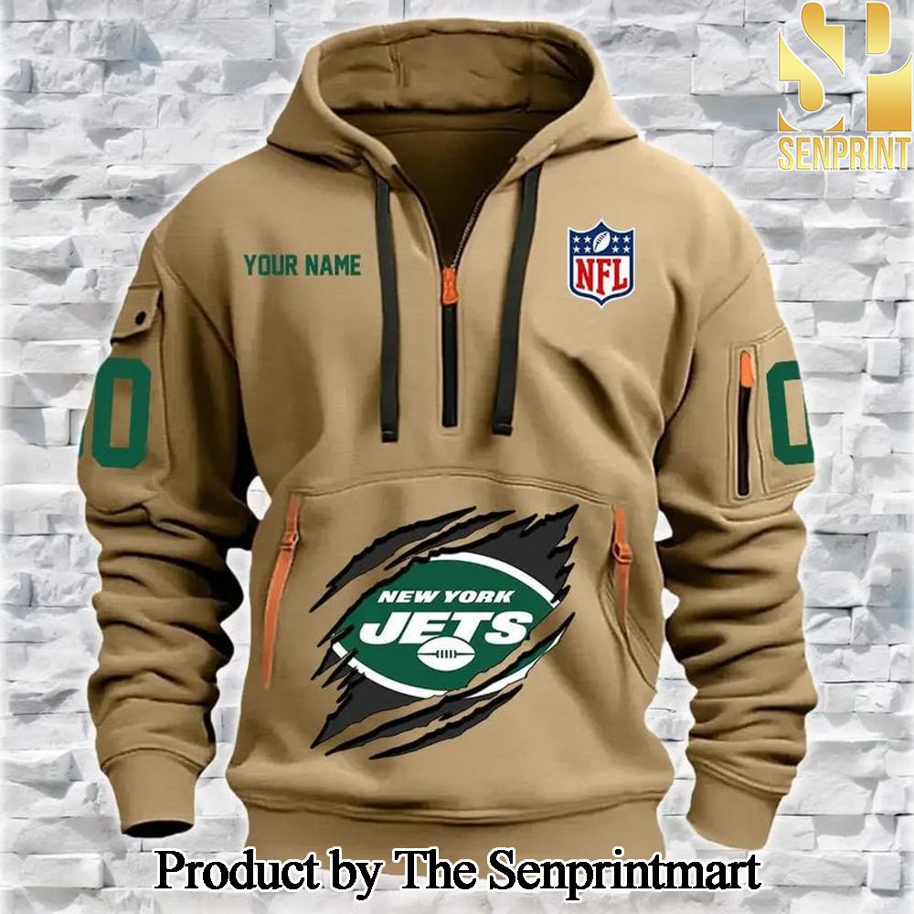 New York Jets Combo Full Printing Quarter Zip Hoodie SEN0741