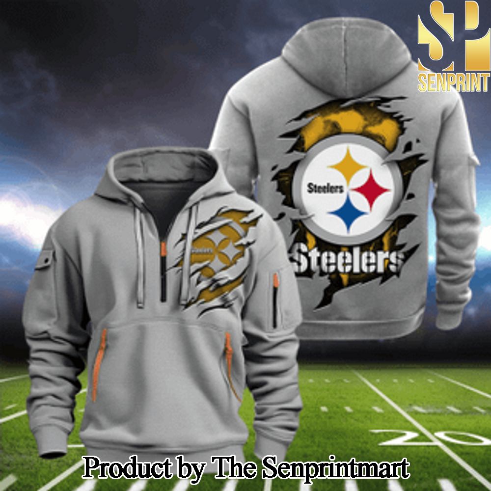 Pittsburgh Steelers All Over Printed Classic Quarter Zip Hoodie SEN0667