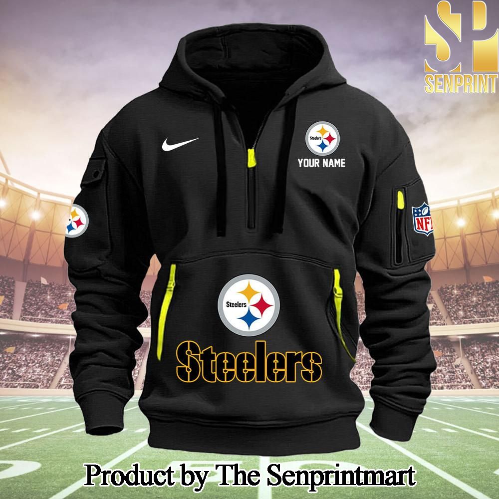 Pittsburgh Steelers All Over Printed Quarter Zip Hoodie SEN0734