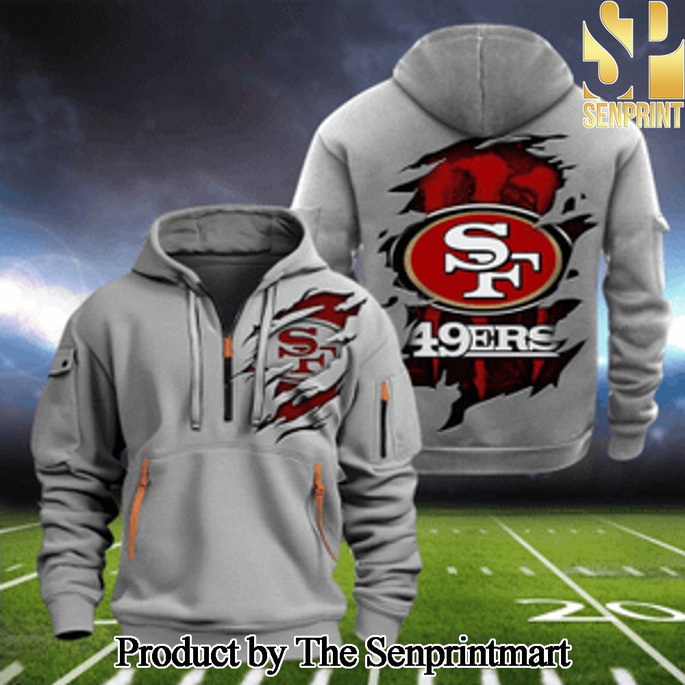 San Francisco 49ers For Fan All Over Printed Quarter Zip Hoodie SEN0686