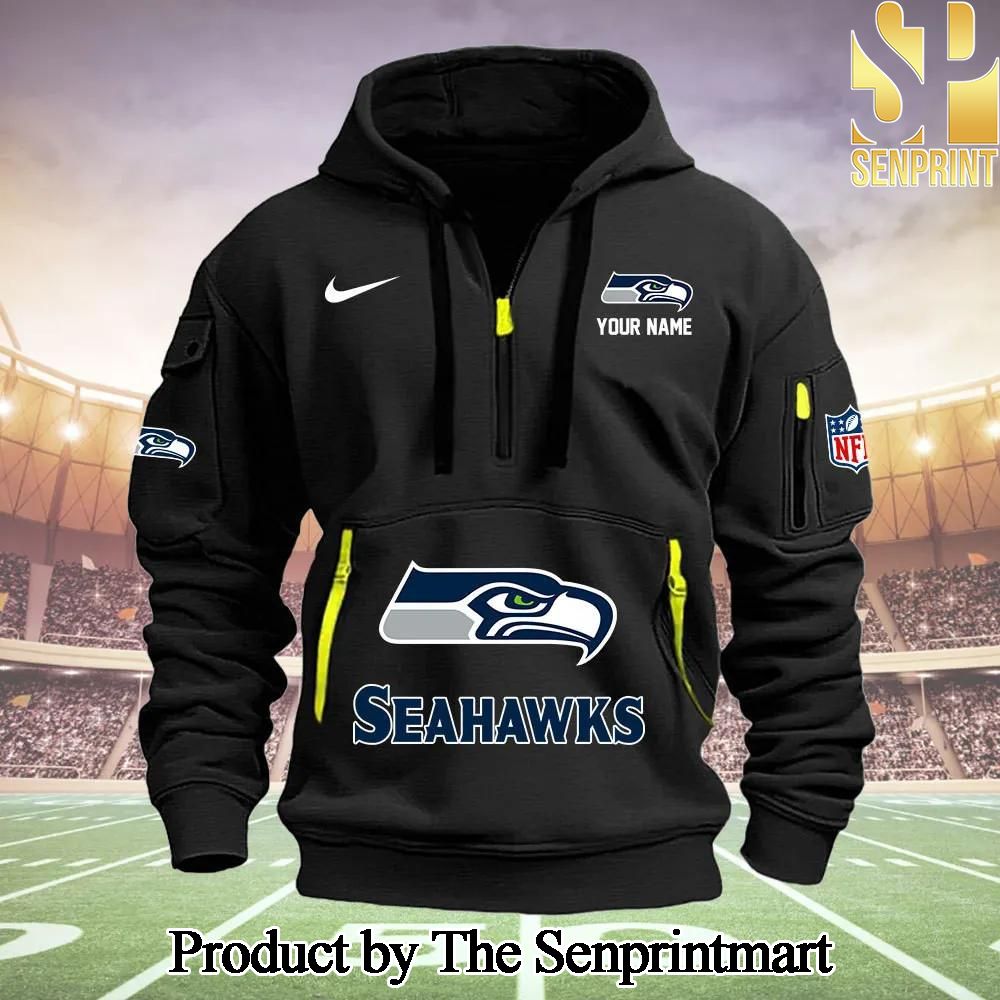 Seattle Seahawks Full Print Quarter Zip Hoodie SEN0730