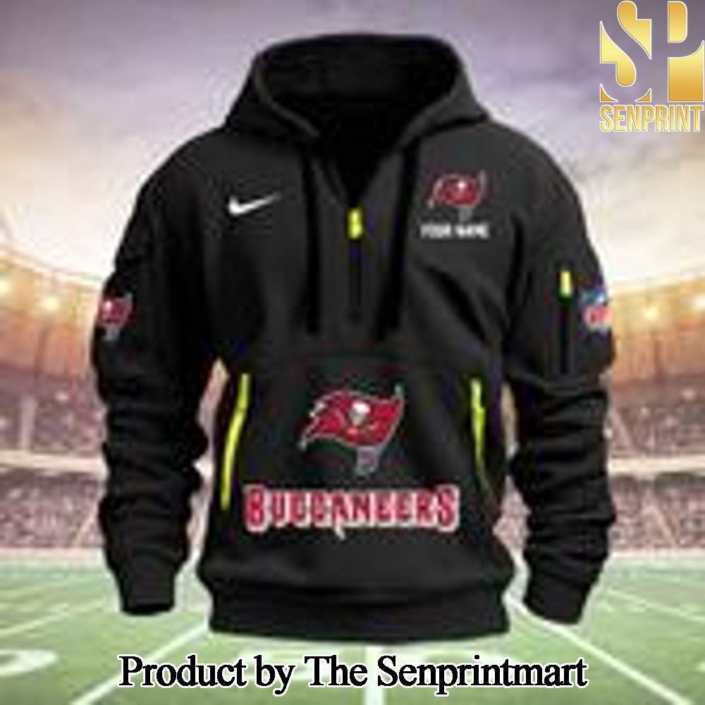 Tampa Bay Buccaneers Pattern All Over Print Quarter Zip Hoodie SEN0714