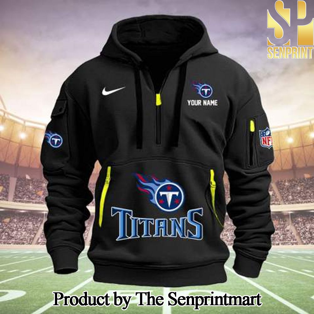 Tennessee Titans Casual All Over Printed Quarter Zip Hoodie SEN0703