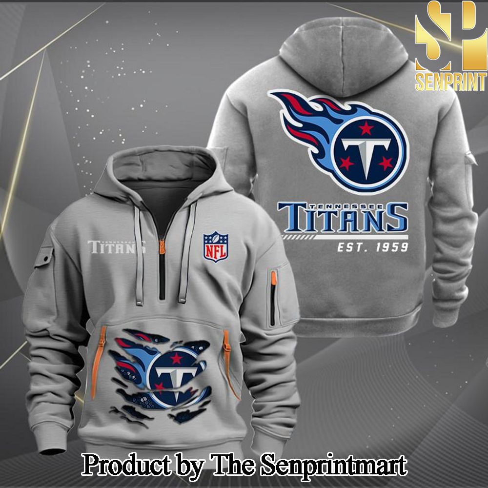 Tennessee Titans New Outfit Full Printed Quarter Zip Hoodie SEN0630