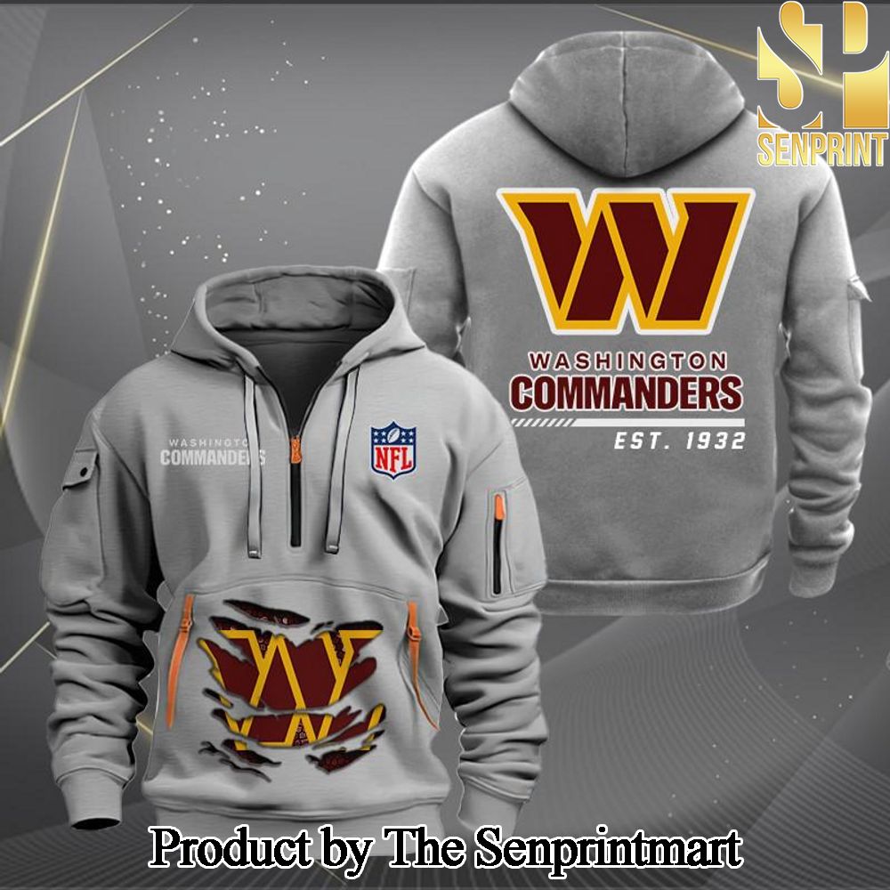 Washington Commanders New Style Full Print Quarter Zip Hoodie SEN0629