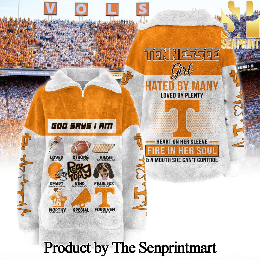 Tennessee Volunteers For Fan 3D Borg Fleece Sweatshirt With Half Zip SEN1709