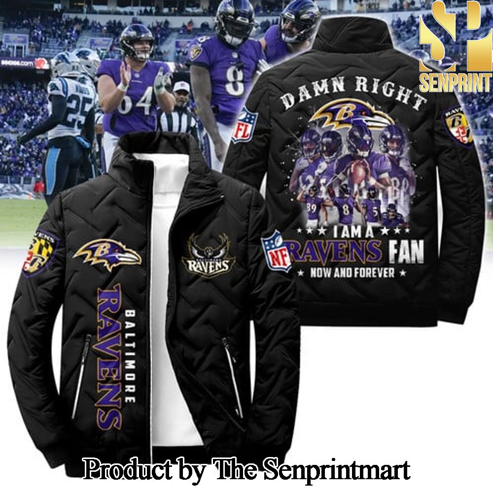 Baltimore Ravens For Fans Full Printed Puffer Jacket SEN1818