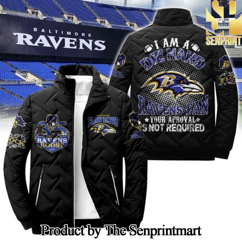 Baltimore Ravens For Fans Full Printing Puffer Jacket SEN1836