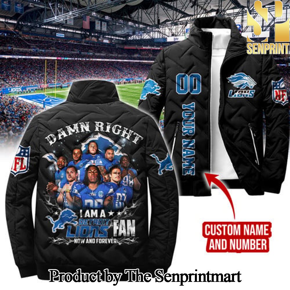 Detroit Lions For Fan Full Printing Puffer Jacket SEN1813