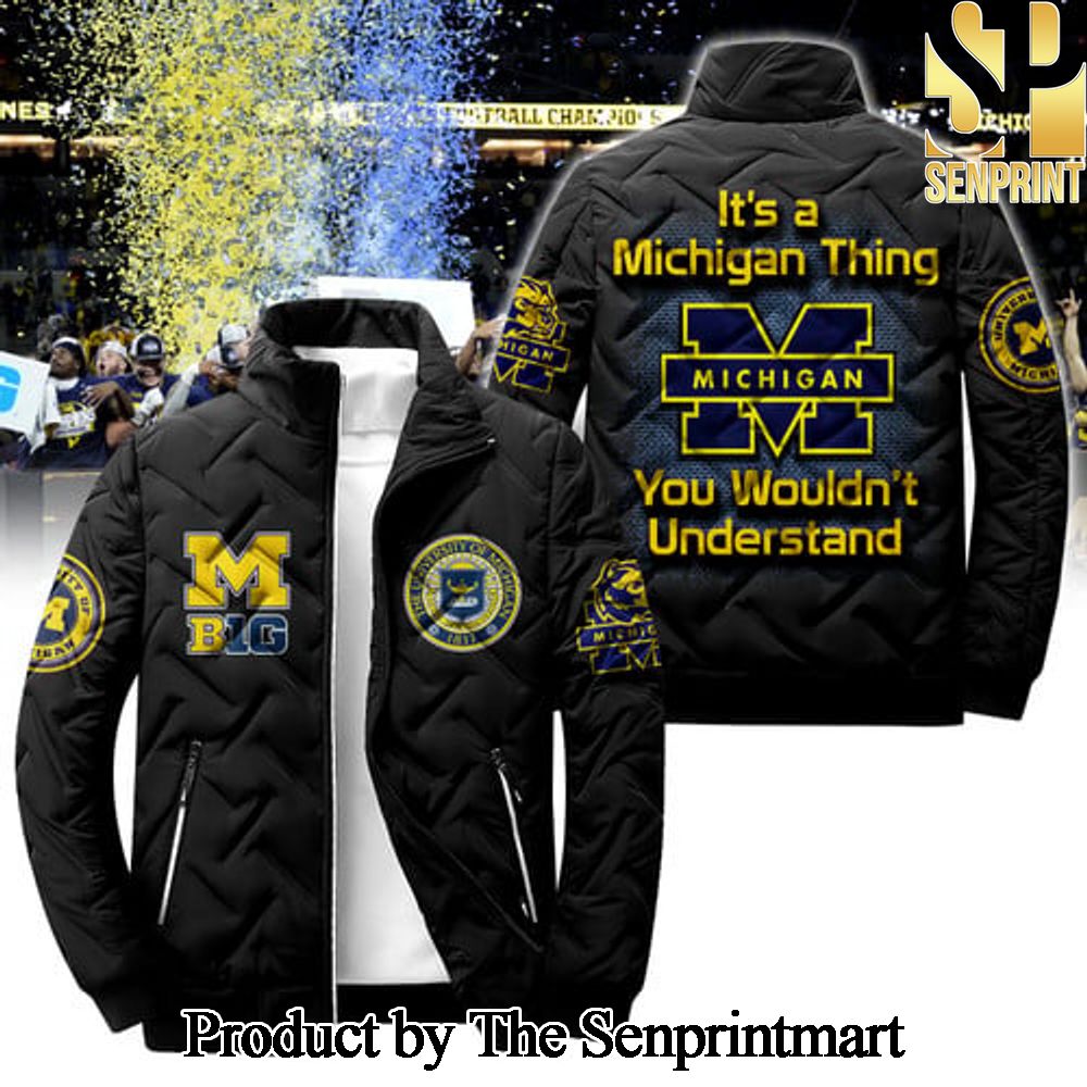 Michigan Wolverines For Fan All Over Printed Puffer Jacket SEN1825