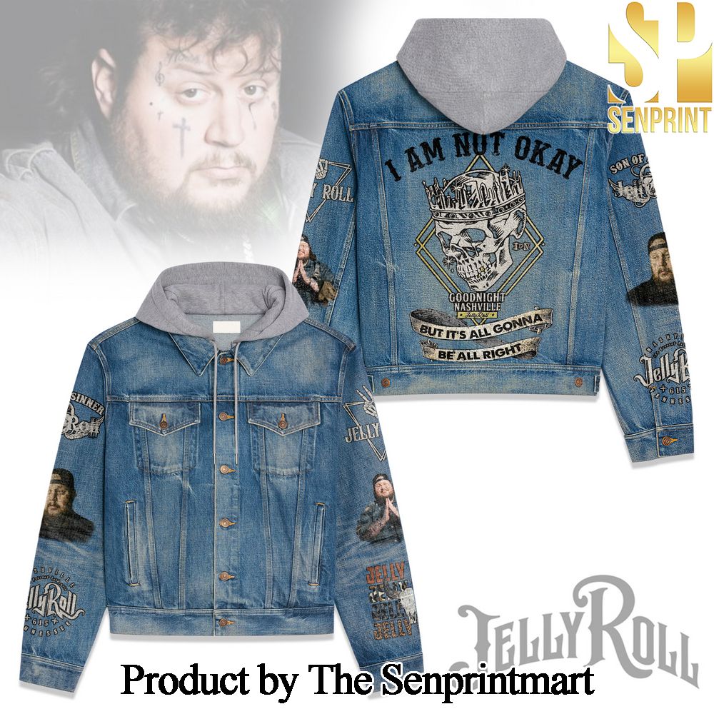 Jelly Roll For Sport Fans 3D Hooded Denim Jacket SEN1812