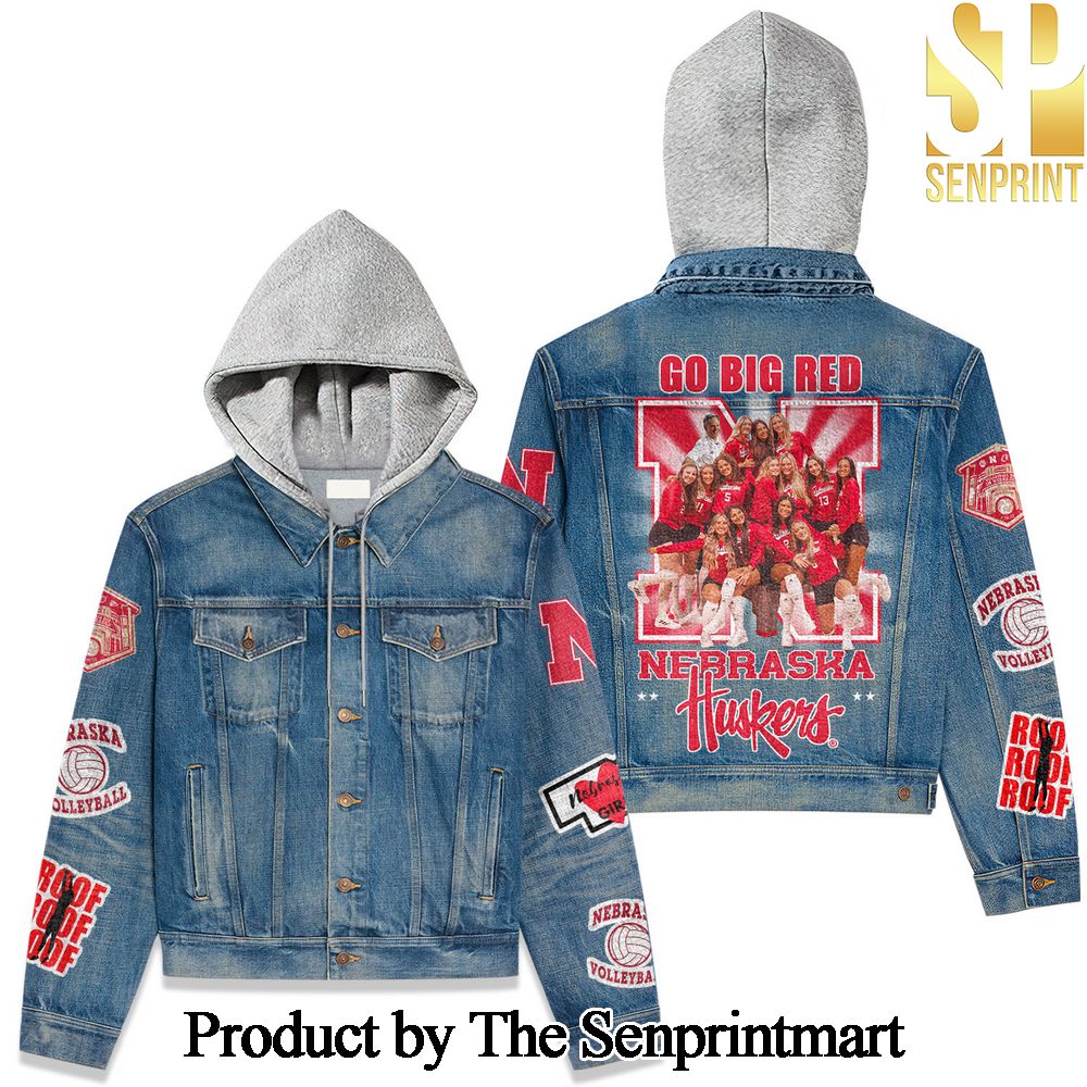 Nebraska Cornhuskers For Fans All Over Printed Hooded Denim Jacket SEN1826