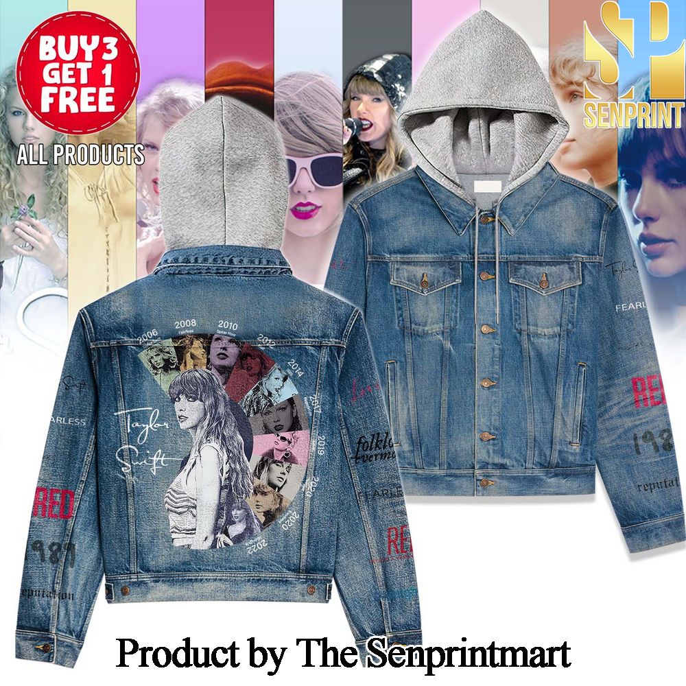 Taylor Swift For Fans All Over Print Hooded Denim Jacket SEN1822