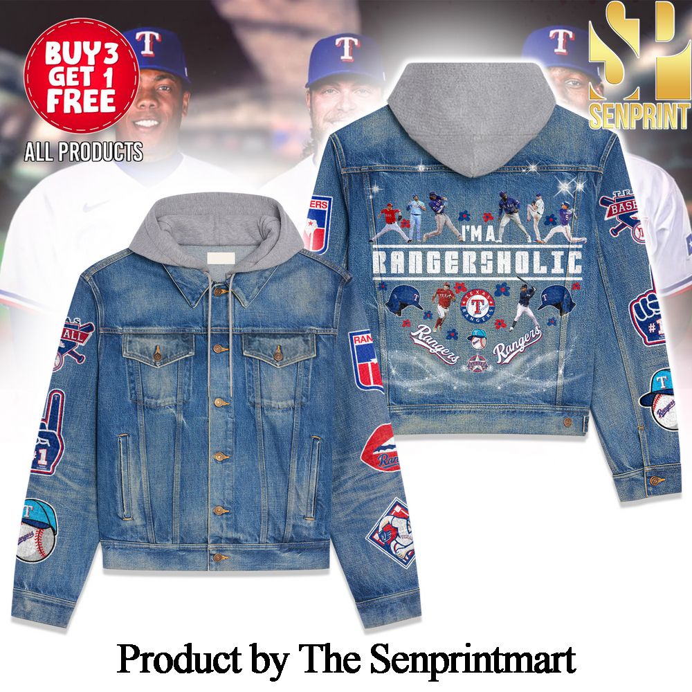 Texas Rangers Best Combo 3D Hooded Denim Jacket SEN1819