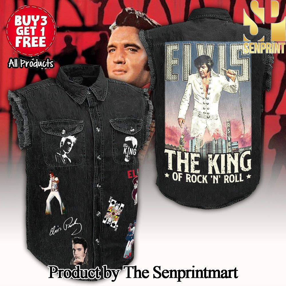 Elvis Presley Gift Ideas Sleeveless Cutoff Jacket SEN1734