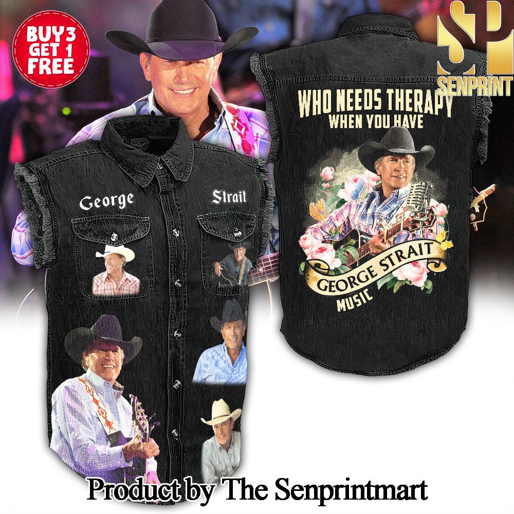 George Strait Unique Sleeveless Cutoff Jacket SEN1736