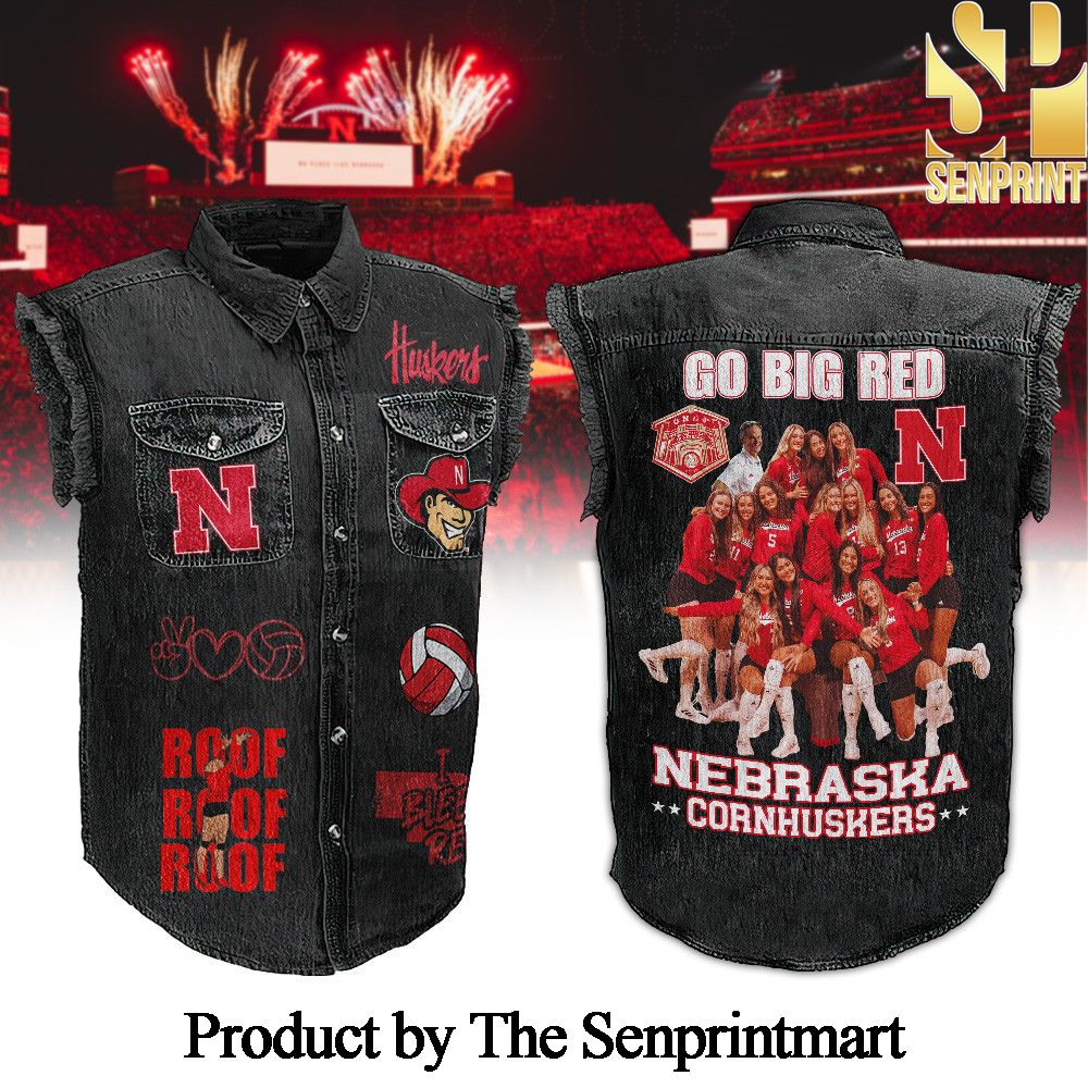 Nebraska Cornhuskers Full Printing Sleeveless Cutoff Jacket SEN1722