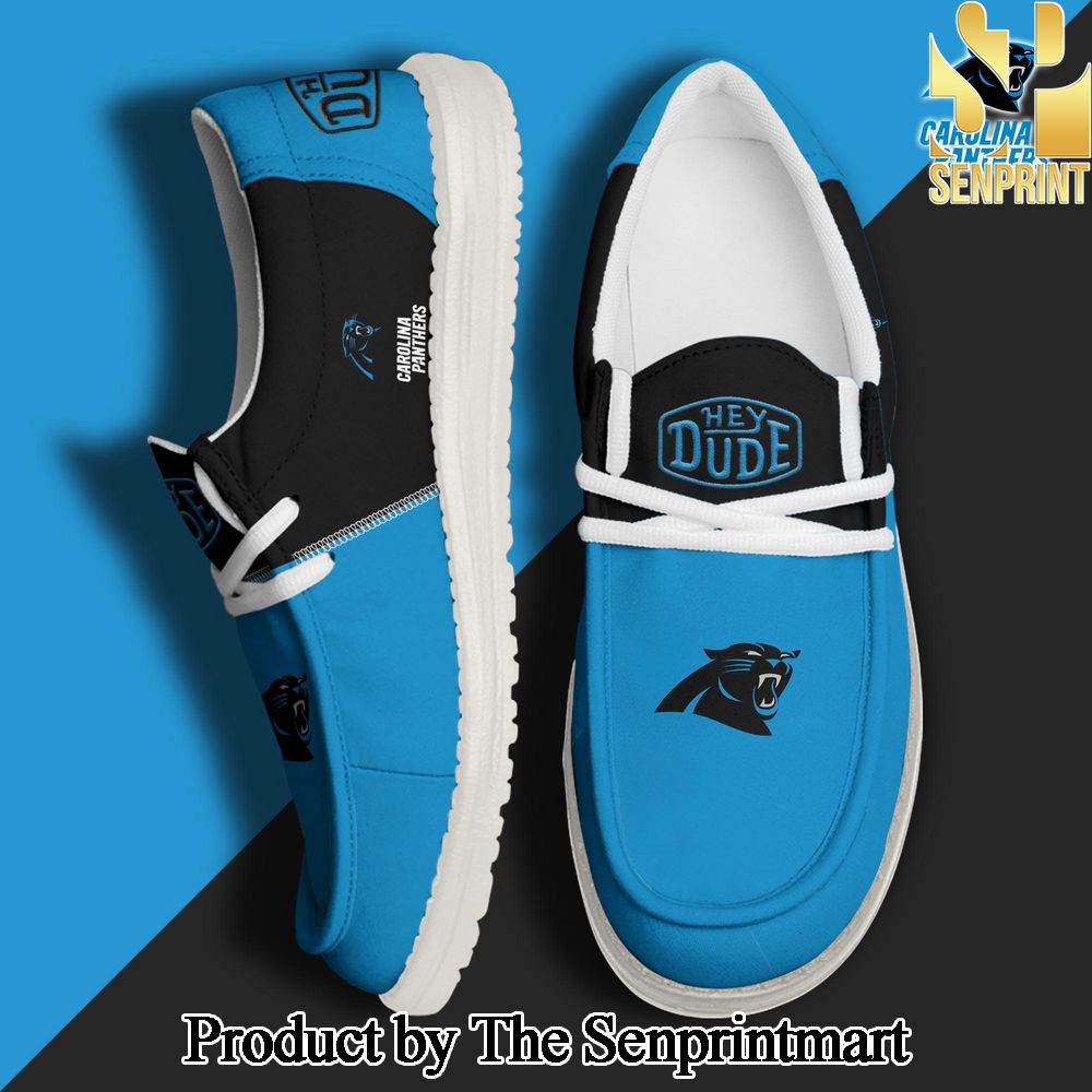 Carolina Panthers Football Hey Dude Canvas Loafer Shoes Custom Your Name Gifts For Fans SEN2430