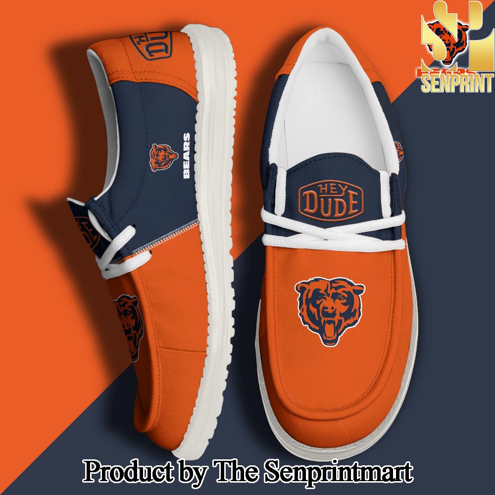 Chicago Bears Football Hey Dude Canvas Loafer Shoes Custom Your Name Gifts For Fans SEN2425