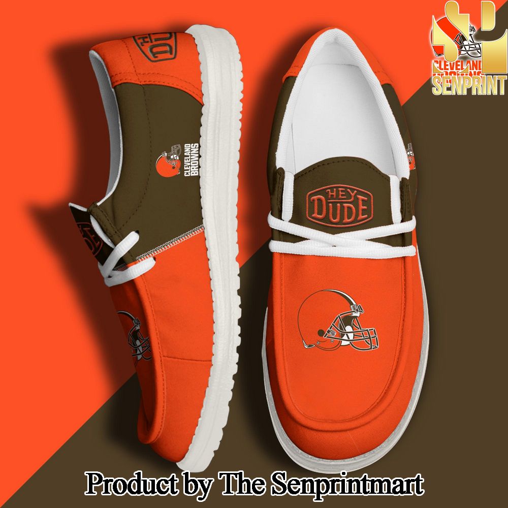 Cleveland Browns Football Hey Dude Canvas Loafer Shoes Custom Your Name Gifts For Fans SEN2427