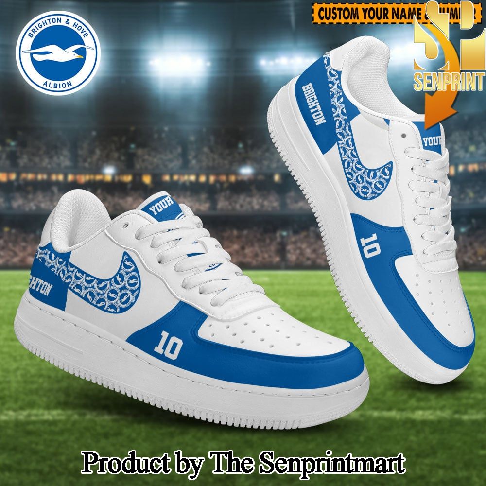 Custom Brighton & Hove Albion FC White Blue Stan Smith Shoes SEN2593