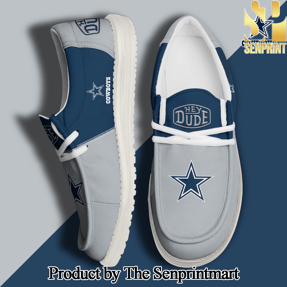 Dallas Cowboys Football Hey Dude Canvas Loafer Shoes Custom Your Name Gifts For Fans SEN2424