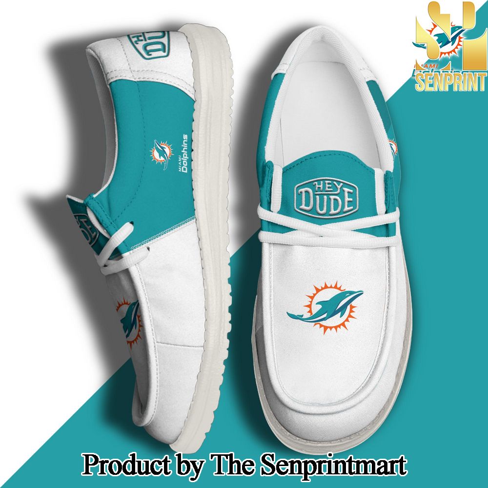 Miami Dolphins Football Hey Dude Canvas Loafer Shoes Custom Your Name Gifts For Fans SEN2414